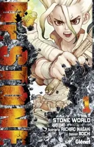 Le manga shōnen Dr. Stone écrit par Riichirō Inagaki et dessiné par Boichi